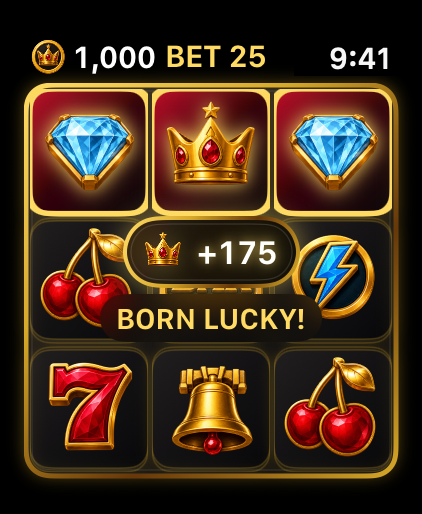 Wild Diamonds slot machine win in Lucky Crown on Apple Watch