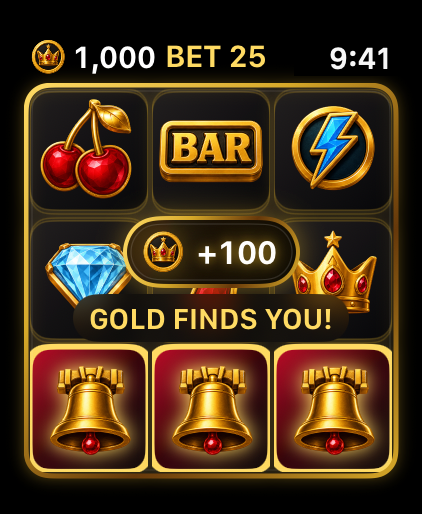 Bells payline win in Lucky Crown on Apple Watch